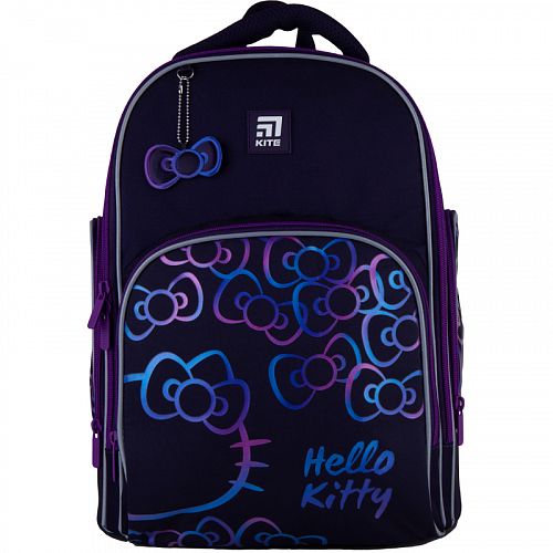 Ортопедичний рюкзак (ранець) до школи фіолетовий для дівчинки Kite Education для початкової школи Hello Kitty HK21-706M