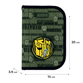 Пенал шкільний для хлопчика Kite Transformers TF24-622, 1 відділення, 2 відвороти