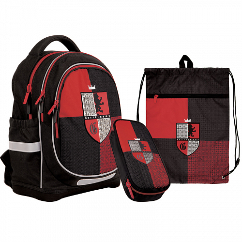 Школьный рюкзак (ранец) с ортопедической спинкой с мешком и пеналом для мальчика Wonder Kite  Harry Potter для начальной школы SET_HP21-724S