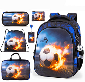 Шкільний ортопедичний рюкзак 6 в 1 для хлопчика School Standard 38х30х18 см з М'ячем для першокласника (SET 150-40)