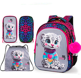 Рюкзак  ортопедичний з пеналом та мішком 3 в 1 для дівчинки School Standard 38х30х18 см для молодших класів (Full 150-33)