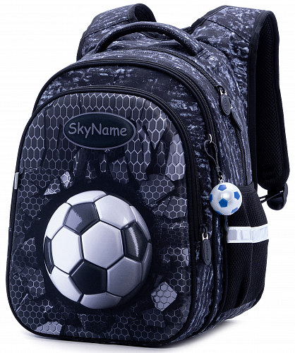 Ортопедичний рюкзак для хлопчика Футбол 38х29х19 см Сірий Winner One / SkyName R1-017