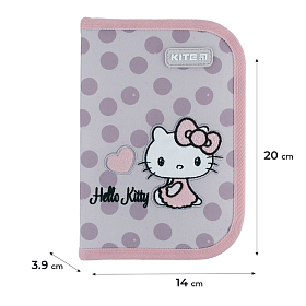 Пенал шкільний для дівчинки рожевий Kite Hello Kitty HK24-622, 1 відділення, 2 відвороти Пенал шкільний для дівчинки рожевий Kite Hello Kitty HK24-622, 1 відділення, 2 відвороти