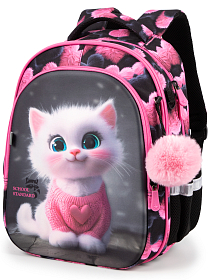 Ортопедичний рюкзак з пеналом та мішком 3 в 1 для дівчинки School Standard 38х30х18 см з Котом в 1 клас (Full 150-27)