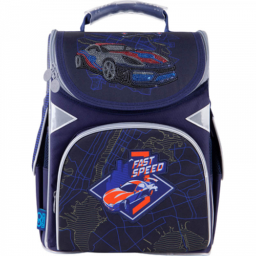 Ортопедичний рюкзак (ранець) для початкової школи синій GoPack Education каркасний GO21-5001S-13 First speed