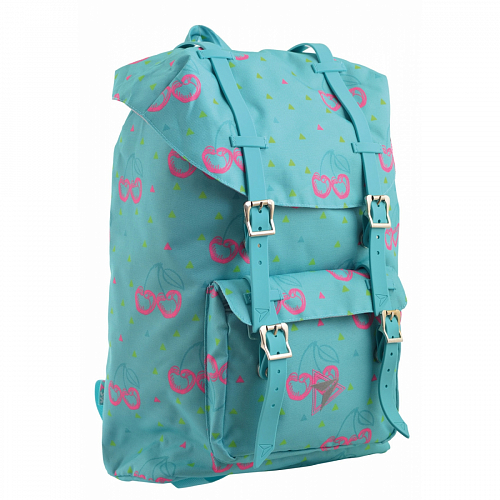Подростковый школьный рюкзак бирюзовый для девочек YES T-59 Cherry  для старшеклассников (557222)
