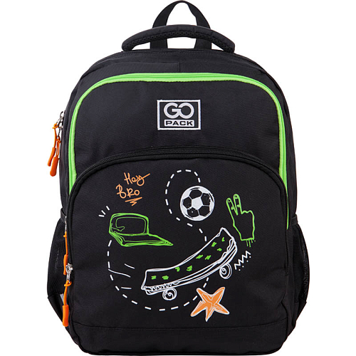 Рюкзак для початкової школи чорний GoPack Education м'який GO21-113M-5 Hey Bro