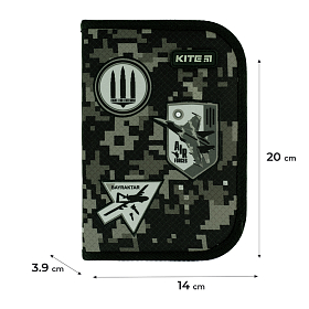 Пенал шкільний для хлопчика Kite Air Force K24-622-10, 1 відділення, 2 відвороти Пенал шкільний для хлопчика Kite Air Force K24-622-10, 1 відділення, 2 відвороти