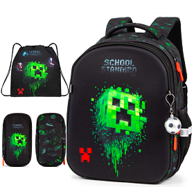 Шкільний ортопедичний рюкзак 3 в 1 для хлопчика School Standard 38х30х18 см Майнкрафт  в 1 клас (Full 170-84)