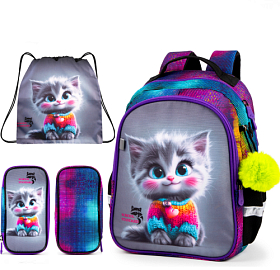 Ортопедичний шкільний рюкзак 3 в 1 з пеналом та мішком для дівчинки School Standard для початкової школи (Full 160-21)