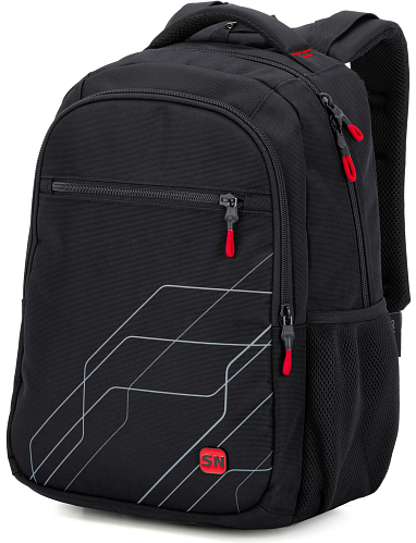 Підлітковий рюкзак з ортопедичною  спинкою чорний   для хлопчиків Winner / SkyName 90-124 (R)
