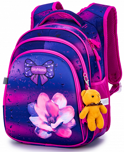 Школьный рюкзак с ортопедической спинкой для девочки фиолетовый Winner One/SkyName  37х30х18 см для начальной школы (R2-183)
