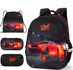 Ортопедичний шкільний рюкзак 3 в 1 для хлопчика School Standard 38х30х18 см з Машиной для молодших класів  (Full 170-69)