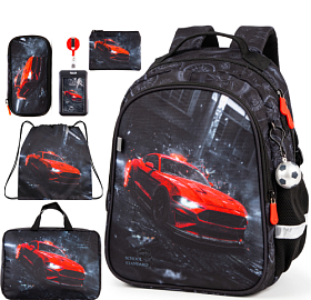 Ортопедичний рюкзак 6 в 1 для хлопчика School Standard з Машиною для початкової школи (SET 160-28)