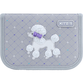 Пенал шкільний для дівчинки сірий Kite Education Cute Dog K22-621-1 1 від., 1 відп., Пенал шкільний для дівчинки сірий Kite Education Cute Dog K22-621-1 1 від., 1 відп.,