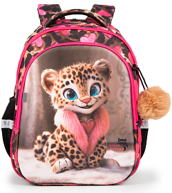 Шкільний рюкзак з ортопедичною спинкою для дівчинки School Standard 38х30х18 см з Тигром в 1 клас (150-46)