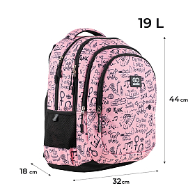 Шкільний рюкзак з ортопедичною спинкою для дівчинки GoPack Teens GO24-162L-6 Шкільний рюкзак з ортопедичною спинкою для дівчинки GoPack Teens GO24-162L-6