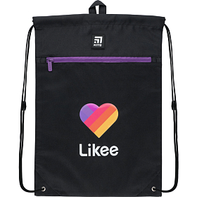 Мішок для змінного взуття для дівчинки з кишенею Kite Education Likee LK22-601M Мішок для змінного взуття для дівчинки з кишенею Kite Education Likee LK22-601M