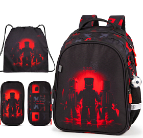 Ортопедичний рюкзак 3 в 1 з пеналом та мішком для хлопчика School Standard з  Роблокс у 1 клас (Full 160-31)