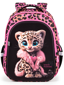 Шкільний рюкзак з ортопедичною спинкою для дівчинки School Standard 38х30х18 см з Тигром для молодших класів (150-26)
