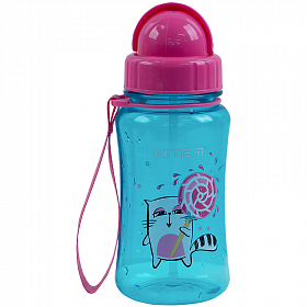 Бутылочка для воды Kite Cat K21-399-1, 350 мл, бирюзовая Бутылочка для воды Kite Cat K21-399-1, 350 мл, бирюзовая