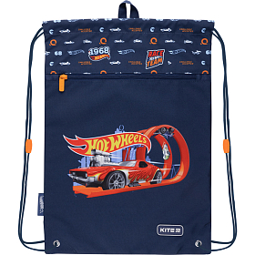 Мішок для змінного взуття для хлопчика з кишенею Hot Wheels синій Kite Education HW22-601M-1 Мішок для змінного взуття для хлопчика з кишенею Hot Wheels синій Kite Education HW22-601M-1