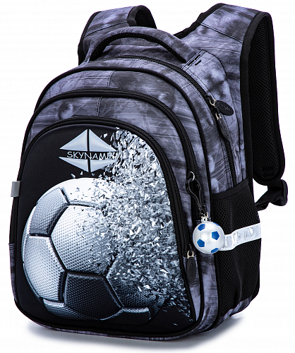 Ортопедический рюкзак в школу для мальчика серый с Мячом Winner One/SkyName37х30х18 см для младших классов (R2-193)