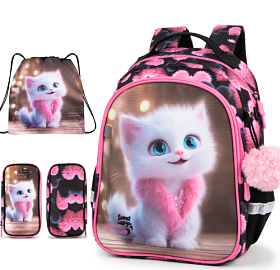 Ортопедичний шкільний рюкзак 3 в 1 з пеналом та мішком для дівчинки School Standard для початкової школи (Full 160-22)