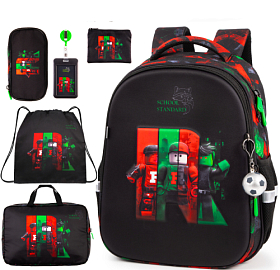 Шкільний ортопедичний рюкзак 6 в 1 для хлопчика School Standard 38х30х18 см Роблокс для молодших класів  (SET 170-80)