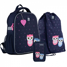 Шкільний ранець з пеналом та мішком Kite Education Lovely owls SET_K21-555S-4 Шкільний ранець з пеналом та мішком Kite Education Lovely owls SET_K21-555S-4