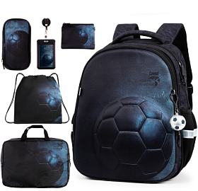 Шкільний ортопедичний рюкзак 6 в 1 для хлопчика School Standard 38х30х18 см з М'ячем в 1 клас (SET 170-79)
