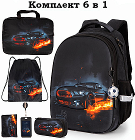 Ортопедичний шкільний рюкзак 6 в 1 для хлопчика School Standard 38х30х18 см з Машиной для молодших класів (170-59) Ортопедичний шкільний рюкзак 6 в 1 для хлопчика School Standard 38х30х18 см з Машиной для молодших класів (170-59)