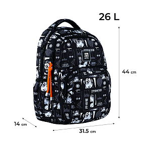Школьный рюкзак с ортопедической спинкой черный для подростков Kite Education teens K24-903L-3 Школьный рюкзак с ортопедической спинкой черный для подростков Kite Education teens K24-903L-3