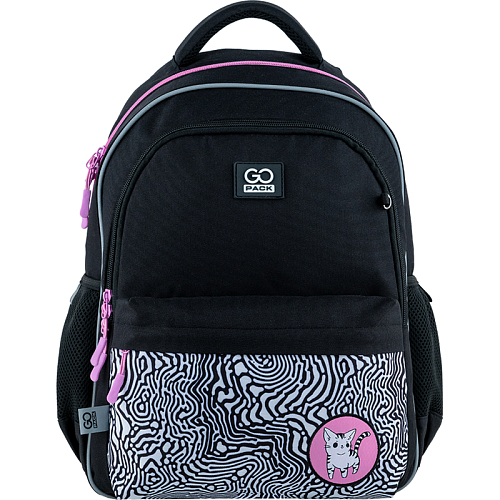 Рюкзак в школу чорний для дівчинки GoPack Education GO24-182M-5 Cat