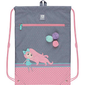 Мішок для змінного взуття для дівчинки з кишенею Kite Education Pretty Girl K22-601M-9 Мішок для змінного взуття для дівчинки з кишенею Kite Education Pretty Girl K22-601M-9