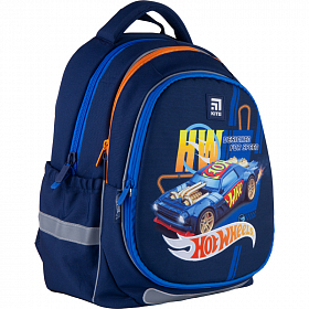 Рюкзак школьный ортопедический синий для мальчиков Kite Education Hot Wheels HW21-700M(2p) Рюкзак школьный ортопедический синий для мальчиков Kite Education Hot Wheels HW21-700M(2p)