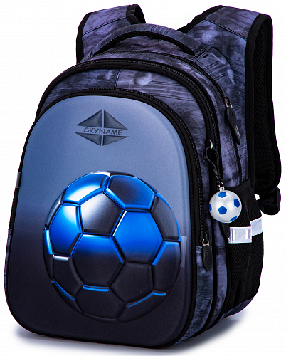 Ортопедичний шкільний рюкзак для хлопчика сірий з М'ячем Winner One/SkyName 37х30х16 см для першокласника (R1-029)