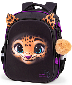 Ортопедичний шкільний рюкзак 6 в 1 для дівчинки School Standard 38х30х18 см з Тигром для молодших класів (SET 150-49)
