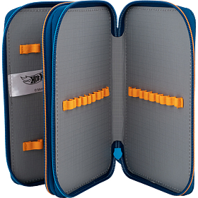 Пенал шкільний для хлопчика синій Kite Education Hot Wheels HW22-623