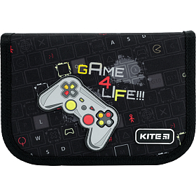 Пенал шкільний для хлопчика Kite Education Game 4 Life K22-622-4, 1 відділення, 2 відвороти Пенал шкільний для хлопчика Kite Education Game 4 Life K22-622-4, 1 відділення, 2 відвороти