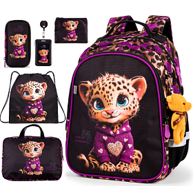 Ортопедичний рюкзак 3 в 1 з пеналом та мішком для дівчинки School Standard для початкової школи (Full 160-20)