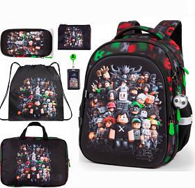 Шкільний ортопедичний рюкзак 6 в 1 для хлопчика School Standard 38х30х18 см Роблокс для молодших класів (SET 150-42)