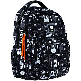 Школьный рюкзак с ортопедической спинкой черный для подростков Kite Education teens K24-903L-3 Школьный рюкзак с ортопедической спинкой черный для подростков Kite Education teens K24-903L-3
