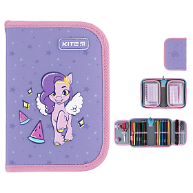 Пенал школьный для девочки Kite My Little Pony LP24-622, 1 отделение, 2 отворота Пенал школьный для девочки Kite My Little Pony LP24-622, 1 отделение, 2 отворота