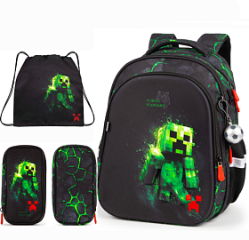 Шкільний ортопедичний рюкзак 3 в 1 для хлопчика School Standard 38х30х18 см Майнкрафт в 1 клас (Full 150-45)