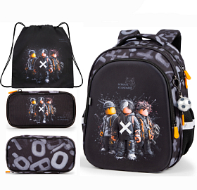 Рюкзак ортопедичний з пеналом та мішком 3 в 1 для хлопчика School Standard 38х30х18 см Роблокс для молодших класів (Full 150-41)