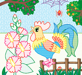 Книга Водні розмальовки з наліпками.Велика ферма