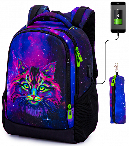 Шкільний рюкзак фіолетовий для дівчинки Winner / SkyNamе 57-26 для старшокласників