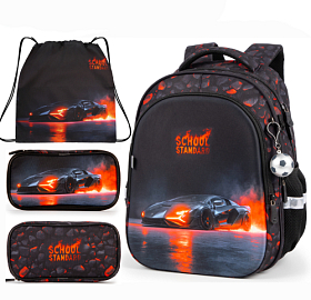 Шкільний ортопедичний рюкзак 3 в 1 для хлопчика School Standard 38х30х18 см з Машиною для молодших класів (Full  150-35)