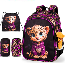 Ортопедичний рюкзак 3 в 1 з пеналом та мішком для дівчинки School Standard для початкової школи (Full 160-20)